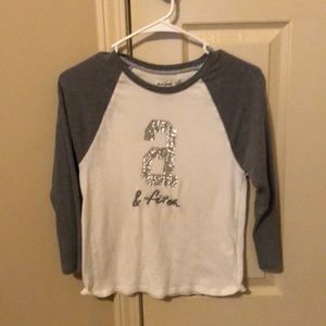 White and grey Abercrombie shirt